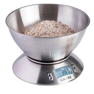 Märke Electronic Digital Kitchen Scale 1g Rostfritt stål Matskala med avtagbar skål 2.15L Liquid Volume LCD-skärm 5kg 201118