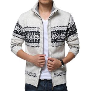 Men's Sweaters Autumn Winter Sweater Wool Men Mandarin Collar Solid Color Casual Thick Fit Brand Knitted Cardigans