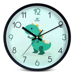 Prosty Kreatywny Zegar Ścienny Cute Cartoon Nowoczesne Silent Kids Room Clock Clock Metal Reloj Pared Grande Home Decoration ZP50WC H1230