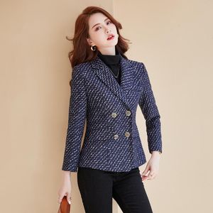 Fatos femininos blazers senhoras escritório ole estilos casacos casaco de manga longa elegante xadrez uniforme formal designs negócio trabalho desgaste outwear bla