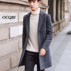 Plus Size 2020 Slim lana stile coreano Mens Cappotti Cappotti Moda Inverno Dress Coat Mens LJ201109