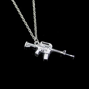 Fashion 45*16mm Machine Gun Assault Rifle Pendant Necklace Link Chain For Female Choker Necklace Creative Jewelry party Gift