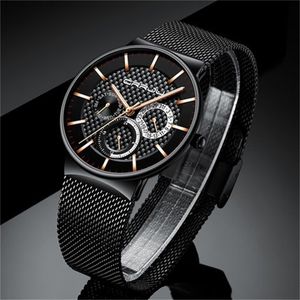Mens Watches Lige Fashion Top Brand Luxury Quartz Men Casual Slim Mesh Steel Date Waterproof Sport Watch Relogio Masculino Y19070603