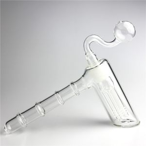 18mm kvinnlig hookahs glas hammer olja brännare bong set med 6 arm perc perkolator bubbler askfångare brännare rökning vattenrör