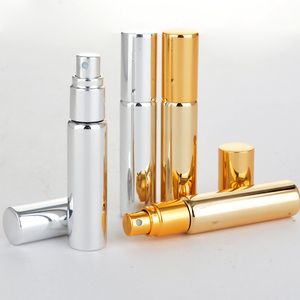 Hurtownie 100 sztuk / partia 10ml Przenośne UV Szkło Refillable Perfumy Butelka z Aluminium Atomizer Pusta Parefum Case Dla Podróżnika