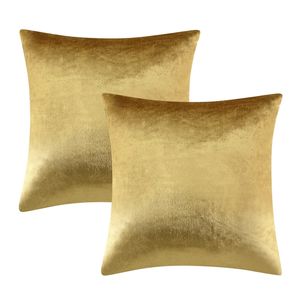 Federa GIGIZAZA 2 Confezioni Oro Shinny velluto Decorativo Fodere per cuscini Copricuscino all'ingrosso Y200104