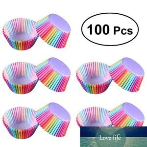 Kitchen Baking 100 Pcs Rainbow Paper Cake Cup Cupcake Paper Muffin Party Tray Bakeware Stands Cupcake Cases Liners Wedding Party