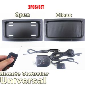 Wholesale 2XCar Hide Hidden Away Shutter Cover Up Electric Stealth USA License Plate Frame Holder w  Remote Control