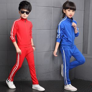 Nuovo Arrivo Ragazzi Set di Abbigliamento Primavera di Alta Qualità per Bambini di Colore Puro Vestito di Sport Adolescente Uniformi Scolastiche 6-15 AnniX1019