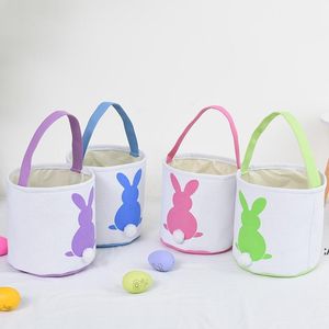 Canvas-Osterkorb mit Hasenohren, gute Qualität, Party-Ostertaschen für Kinder, Geschenk-Eimer, Cartoon-Kaninchen, das Eier trägt, Tasche RRA12365