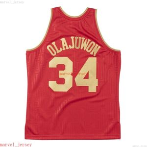 Özel dikişli hakeem olajuwon 1994-95 Çin Yeni Yılı Jersey XS-6XL Mens Gerilemeleri Basketbol Formaları Ucuz Erkek Kadın Yo