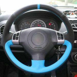 For Suzuki SX4 Alto Swift DIY Top Leather Steering Wheel Hand-stitch on Wrap Cover car accessories