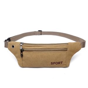 Män Slitstarkt Outdoor Sport Kanfas Fanny Pack Running Waist Bag Bum Cycling Pouch Belt Hip Waist Bag