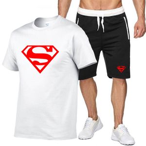 Herren-Designer-T-Shirt, schwarze Trainingsanzüge, Frühling und Sommer, 2-teiliges Set, bedrucktes Rundhals-Freizeit-T-Shirt für Herren, Fitness-Übungen, Joggen, kurze Ärmel + Sporthosenanzug