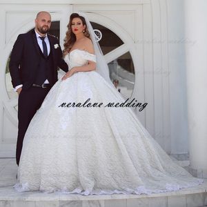 African Ball Gown Wedding Dress 2021 Bride Arabic Middle East Church Nigerian Wedding Gowns Lace Bridal Vestidos
