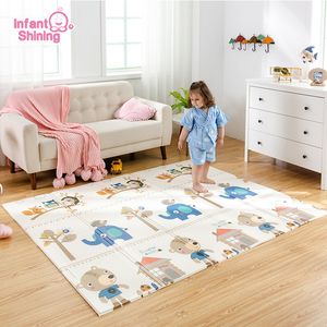 Infant Shining Baby Mat portatile pieghevole Baby Climbing Pad 150X200x1CM Baby Play Mat Foam Pad XPE Tasteless Parlor Game Blanket LJ201113