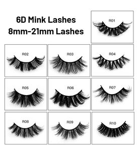 3 Pairs 8 ~ 21mm Yanlış Sahte Kirpik Sentetik Saç Kalın Göz Lashes Uzantıları Doğal Görünüm Kiti R01