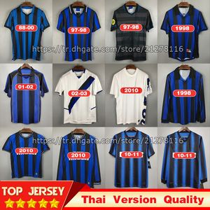 Retro 1998 Soccer Jerseys Milito 02 03 Crespo 97 98 2010 Vieri 10 11 Sneijder Zanetti Vieira Vintage Classic 88 89 Uniforms Football Shirt