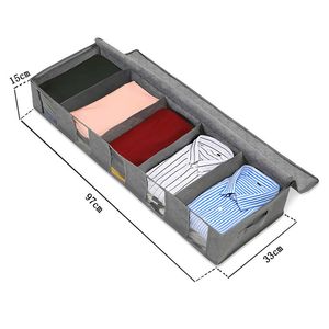 ベッドの下で織り込まれていませんキルト毛布衣類収納ビンボックス折りたたみ折りたたみクローゼットオーガナイザー衣料品コンテナ大きなLJ2306S