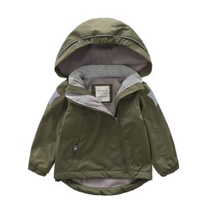 Crianças jaqueta de lã à prova d 'água Outerwear outono inverno meninos meninas quente casaco com capuz crianças windbreaker zíper reflexivo 8 anos lj201007