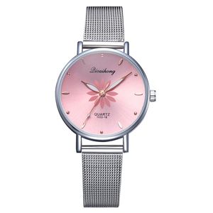 Watch Luxury Silver Popular Rose Lose Flowers Metal LadiesBracets Quartz Watch Ladies Wristwatches