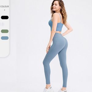 Kobiety Joga Zestaw Gym Fitness Ubrania Top Spodnie Legginsy Elastyczne Ciasne Szkolenia Kamizelka Kamizelka Rowerowa Outfit