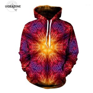 Felpe con cappuccio da uomo Felpe all'ingrosso- UIDEAZONE 2021 Mandala Felpa con cappuccio Stampa Festival Abbigliamento Simmetrico Arte Sublimazione Trippy Clothes Plus