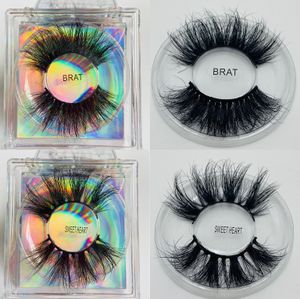 Thick Long 25mm Mink False Eyelashes Extensions Super Soft Vivid Fake Lashes Mink Eye Makeup Accessory With Box 12styles RRA3781
