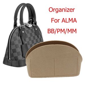 For Alma BB bag Insert Organizer Makeup Small Hand Organize Inner Purse Portable Cosmetic bing Shell organizer Christmas 220218