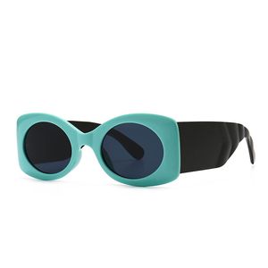 2021 Modern Vintage PC Solglasögon Ladies Wide Frame Round Sun Glasögon för kvinnor och män Trendiga Sköld 7 Färger