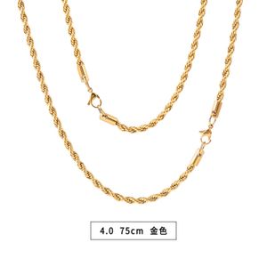 Edelstahl-Halskette für Damen und Herren, 14-Karat-Edelstahl-Goldkette, Rapper-Schmuck für Party