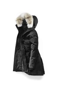 캐나다 여성 Rossclair Parka 고품질의 긴 후드 늑대 모피 패션 따뜻한 다운 재킷 야외 따뜻한 코트 xs-3xl