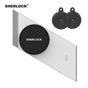 Sherlock Smart Türschloss + 2 Schlüssel Integriertes elektronisches Schloss Drahtlose Bluetooth-Steuerung Telefon-App Öffnen Sie das Fingerabdruck-Türschloss Y200407