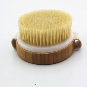 kostenloser versand Bambus runde bord borsten bad pinsel massage bad saubere pinsel