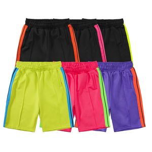 Herren-Shorts, Strand, kurze Jogginghose, Streifen-Dekoration, mehrfarbig, klassisch, modisch, Farbe: Ing, lockere Plus-Size-Designer-Freizeithose, Schwarz, Weiß, Blau, Regenbogen