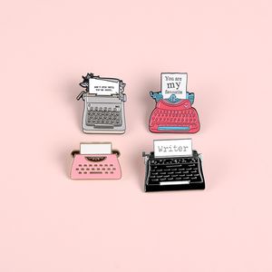 Schreibmaschine Emaille Vintage Schreiben Broschen Rucksack Kleidung Revers Abzeichen Cartoon Spaß Geschenk Kinder Freunde