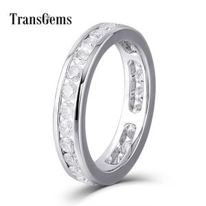 Transgems Lovers Gold Wedding Band Band Solid 14K White Gold Engagement Anniversary Ring for Women and Men Y200620
