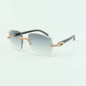 2022 Bouquet Diamond Buffs Sunglasses 3524014 with Natural black buffalo horn glasses and cut Lens 3.0 Thickness