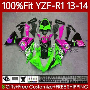 Yamaha YZF-R1 YZF R 1 1000CC YZF1000 13-14 Bodys 97NO.133 YZF R1 1000 CC 2013-2014 Yeşil Köpekbalığı YZFR1 Için Enjeksiyon Kalıbı Yzf1.13-2014 Yeşil Köpekbalığı YZFR1 13 14 YZF-1000 2013 2014 OEM Fairing Kiti