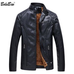 BOLUBAO Neue Winter Männer Lederjacken Männer Motorrad Halten Warme Lederjacken Mode Marke männer Fleece Lederjacke Mantel 201123