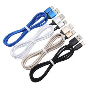 Cavi di ricarica di tipo C intrecciati in nylon Micro USB 2.0 Cavo di ricarica dati di sincronizzazione 1 m 2 m 3 m per Samsung LG Android Phone