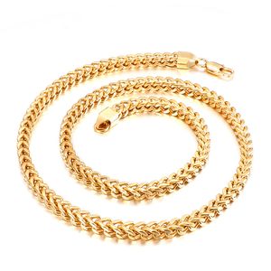 New Year Gifts 5MM 6MM 8MM WIDE Fashion Simple Style Men's Titanium Steel Figaro Keel Chain Necklace Box  Wheat  Twisted Rope Chain