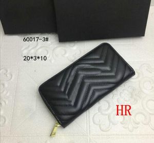 Women Black Zig Zag Credit Card Holder Leather Long Zipper Marmont Coin Purse Wallet Fashion Love Clutch Wallets UGI154