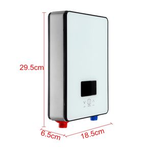 Freeshipping 6500W AC220V Instant Water Grzejnik Łazienka Bezczesna Elektryczna Podgrzewacz Wody Inteligentny Samo sprawdzanie LCD Digital Display White