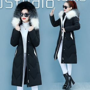 Moda Pamuk Sonbahar Kış Kadın Parka Katı Fermuar Uzun Kollu Kapşonlu Orta Uzunluk Kalın Dış Giyim Coat Ceket 201027