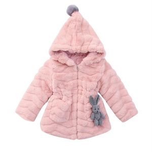 Meninas Quente Casaco de Inverno Espessado Fala Faux New Long Kids Casaco com Capuz Casaco para Menina Outerwear Meninas Roupas 3-12 Anos Old LJ201125