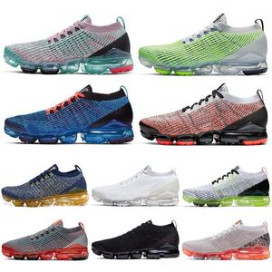 2019 Air Vapormax flyknit 최신 여성 남성 운동화는 3 개 3.0 니트 배 블랙 화이트 블루 스포츠 신발 운동화 진정한 메쉬 스니커즈 36-45 플라이