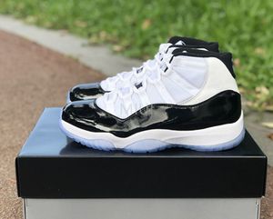 nowy concord 25 rocznica 11 buty do koszykówki z prawdziwego włókna węglowego męskie trenerzy siłownia czerwony o północy navy bred 45 space jam 7210 z pudełkiem