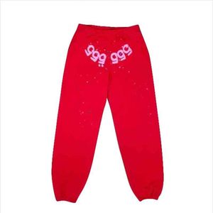 2022 New Red Sp5der Pants Men Women 1:1 High Quality Puff Printing 555555 Angel Number Sweatpants Joggers Drawstring Trousers