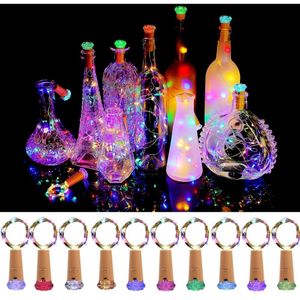 Wine Bottle Light Cork Outdoor Garland Led String Lights Party Wedding Decoration Fairy Light Christmas Supplies for Home Garden Y200603